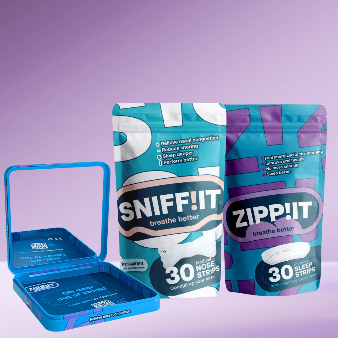 Bundel - Bewaardoosje + 3x Transparante Neusstrips & 3x Mondtape